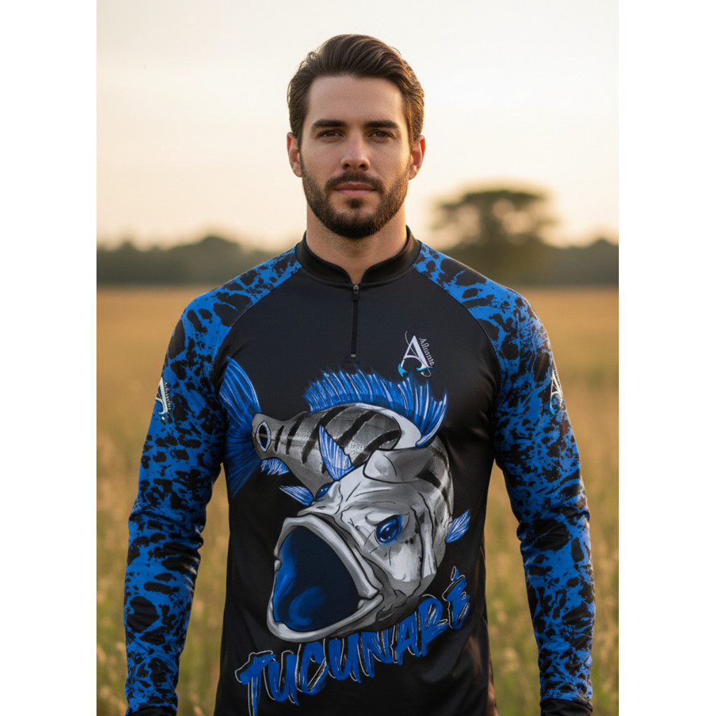 Camisa de Pesca UV50+ Tucunaré Sombra do Lago Azul