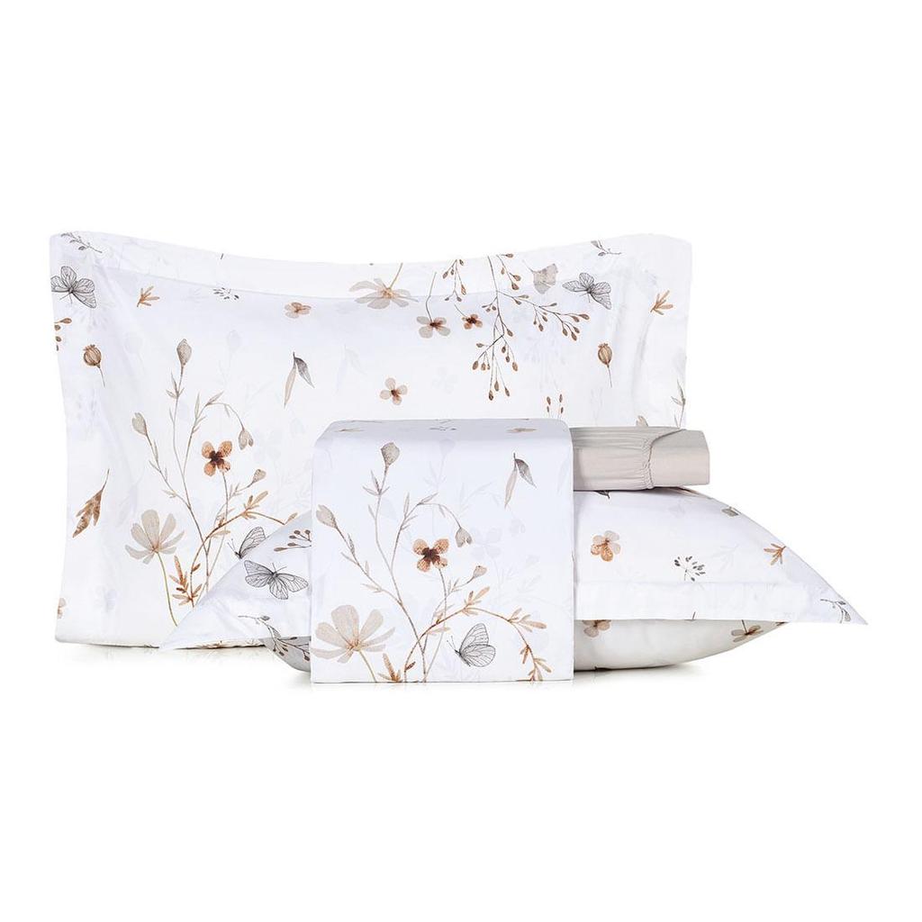 Jogo de Cama Solteiro Altenburg 3 Peças Toque Acetinado Golden