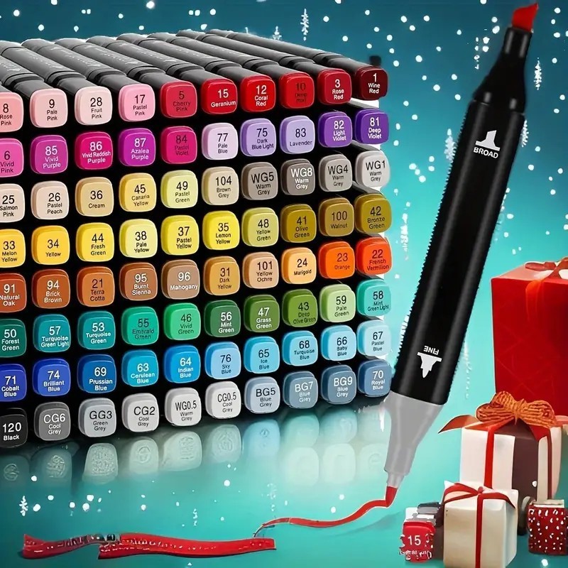 80/100 Cores Caneta Marcadora canetinhas coloridas Kit Com Ponta Dupla/marcador touch/caneta marker