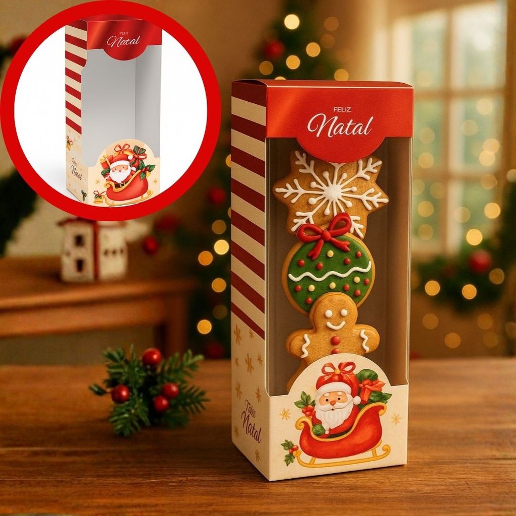 10 CAIXAS LEMBRANCINHA E BISCOITO C/ VISOR DE NATAL 6,5x5x17CM NT203 (JR NATAL OUTLET 2025)