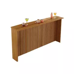 Balcão de Cozinha Painel Ilha Gourmet Imperatriz Ripado 200cm Freijó - Nesher