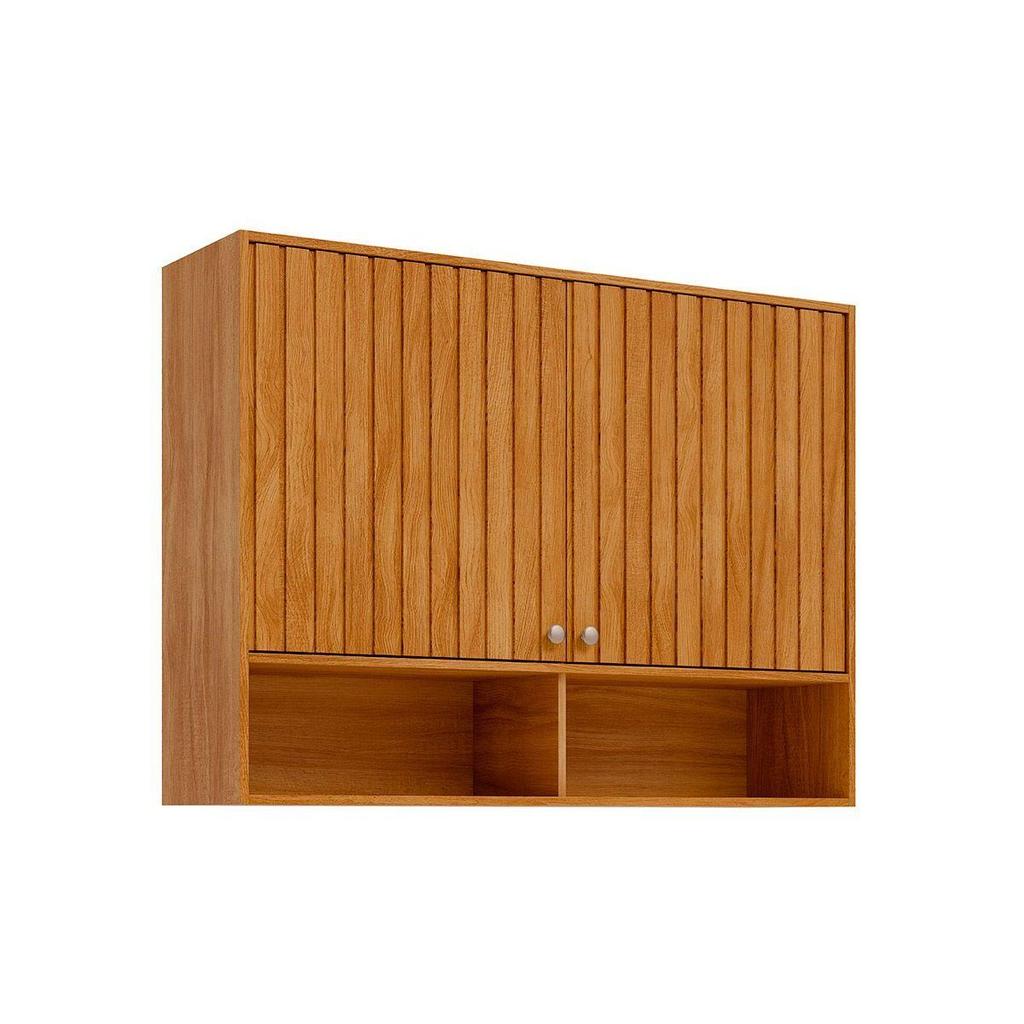 Armário Aéreo p/ Cozinha Divina c/ 2 Portas Ripadas 120 cm Cinamomo - MGM em Oferta na Shopee