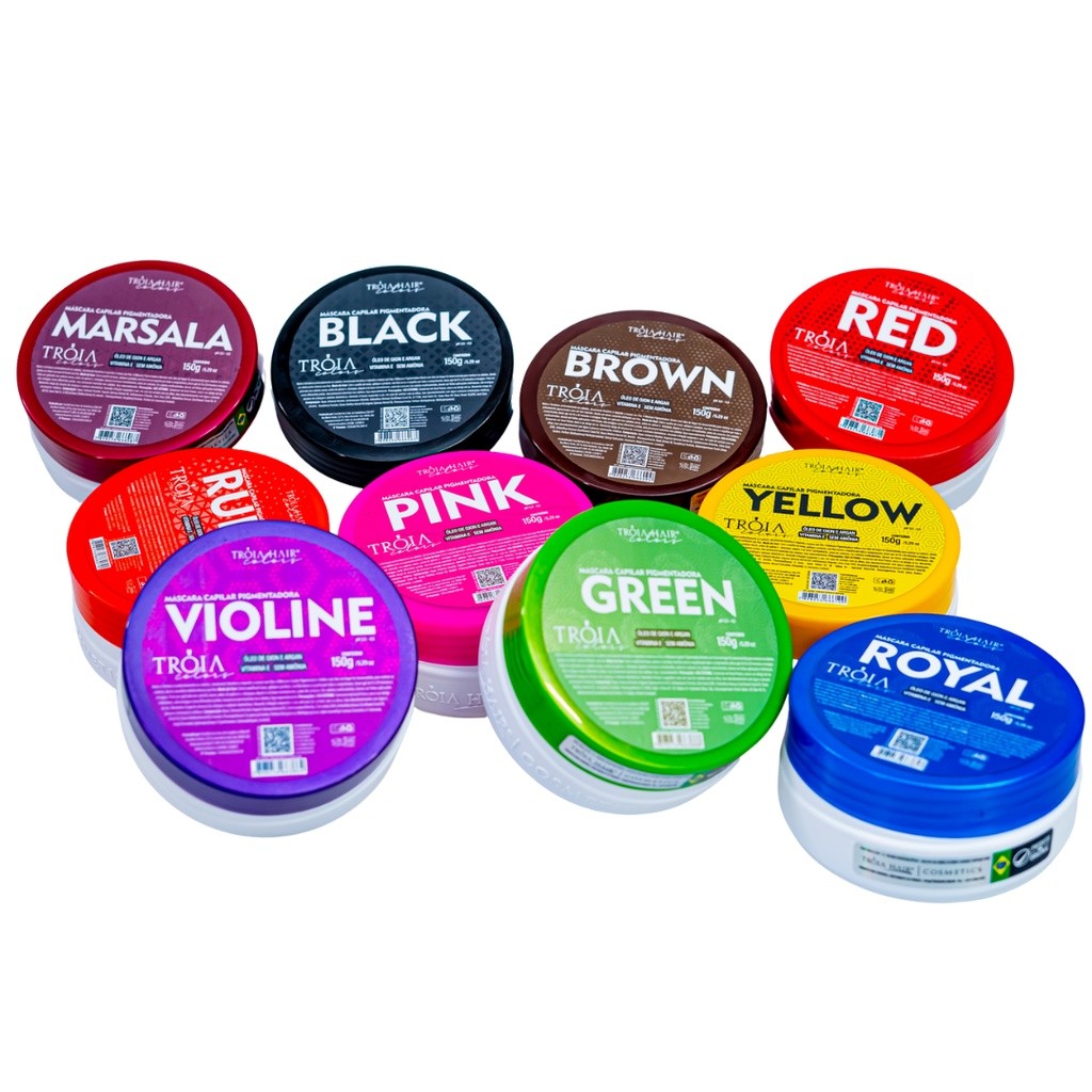 Tintura em creme temporária Troia Colors Máscara Pigmentate Matizadora 150g