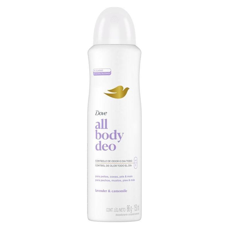 Desodorante Corporal Aerosol para Peitos, Coxas, Pés e Mais Dove All Body Deo Lavander & Camomile 150ml