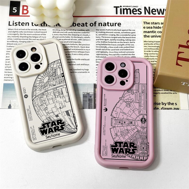 Capinha capa de Com nome personalizado filmes de Star Wars para iPhone 11 17 12 13 15 16 pro max 15 Plus 14 Pro capa