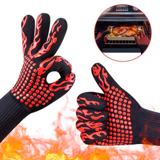 Kit Par De Luva Térmica Churrasco Forno Super Resistente Alta Temperaturas Calor Chama Churrasqueira