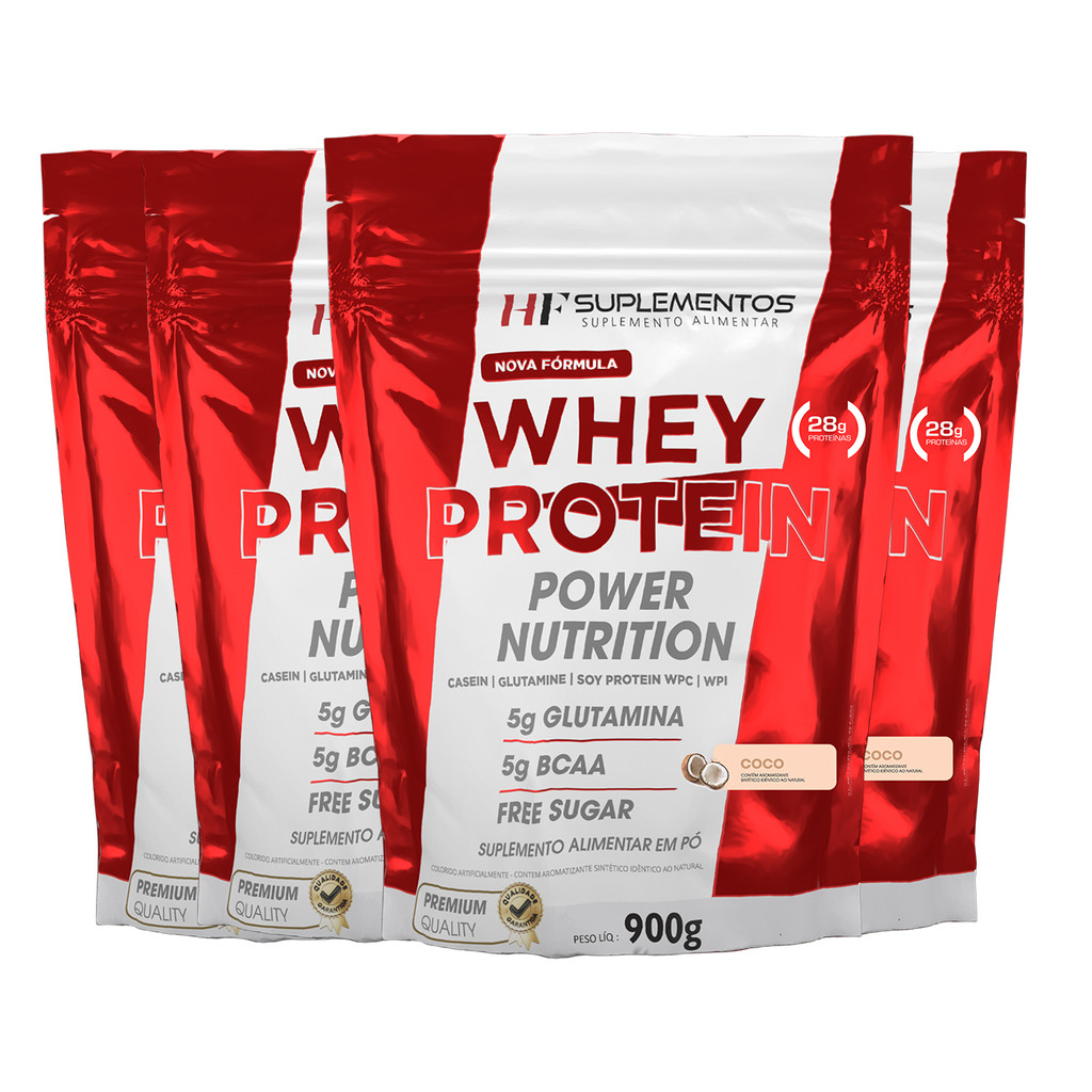 4X WHEY PROTEIN POWER NUTRITION REFIL 900G COCO HF SUPLEMENTOS
