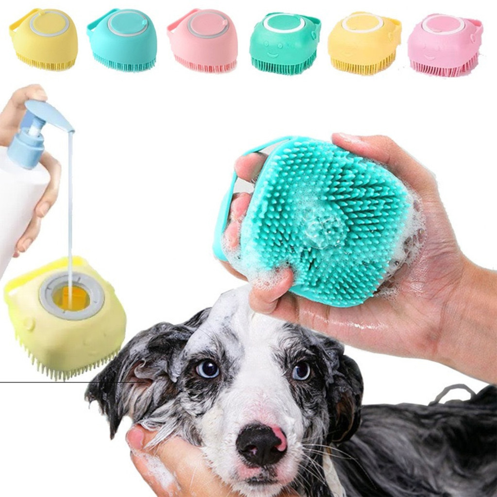 Esponja De Silicone Para Banho Com Dispenser Shampoo / Sabonete Escova Crianças, Adultos e Pets BEAUTY BEAUTY