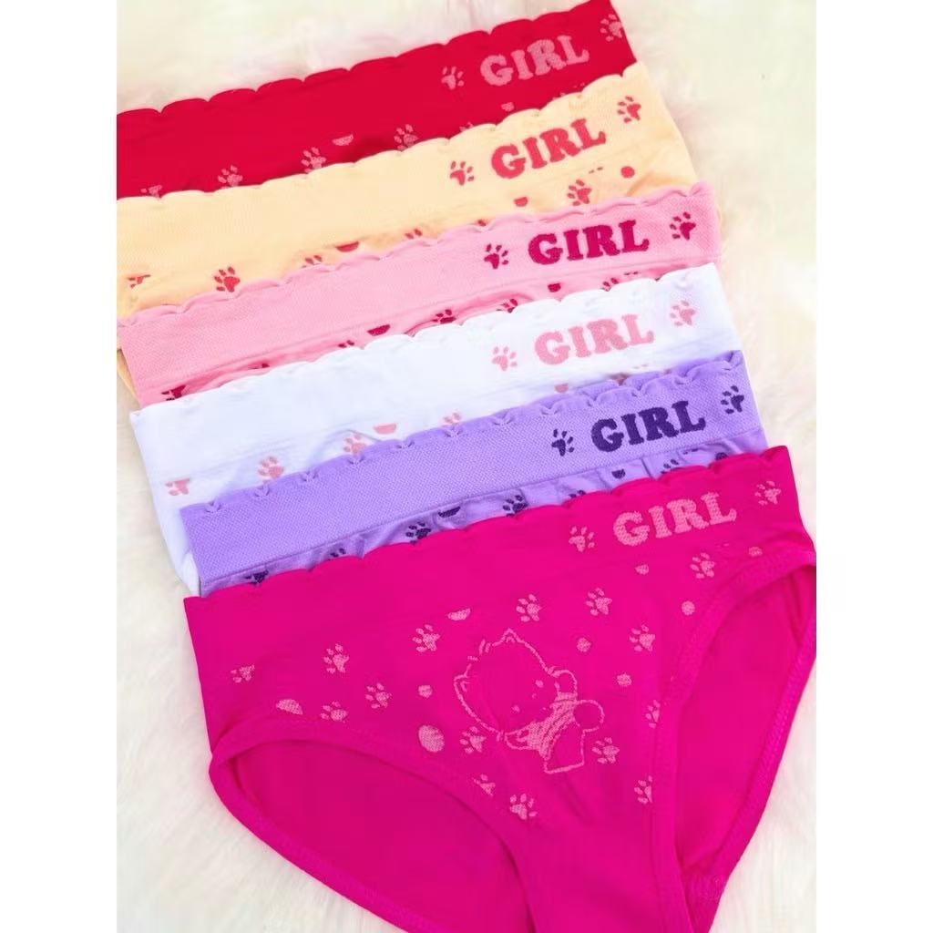 kit6，Roupa íntima para meninas, calças triangulares de algodão puro, meninas e adolescentes em Oferta na Shopee