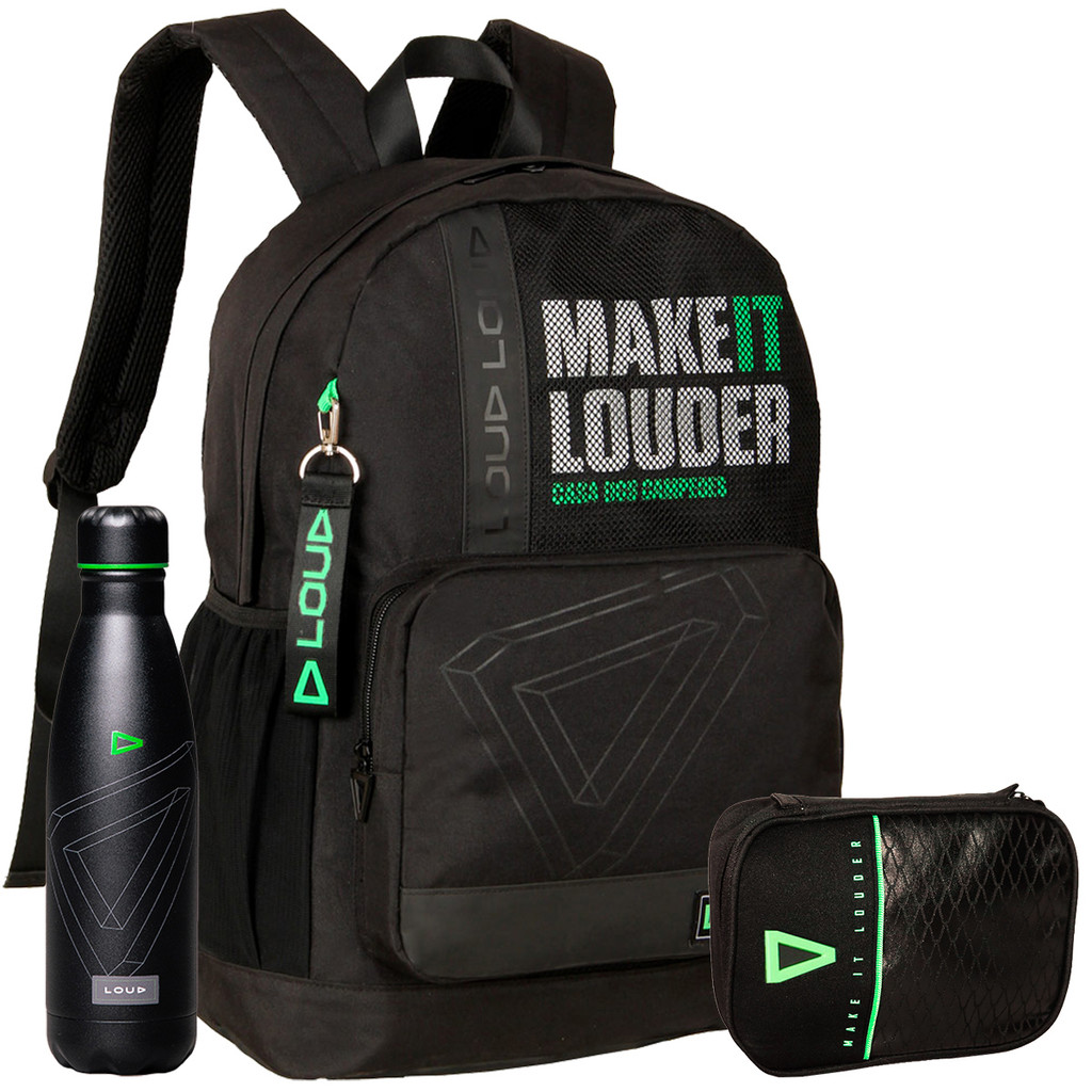 Kit Mochila Estojo Gamer Loud Menino Escolar Juvenil Garrafa em Oferta na Shopee