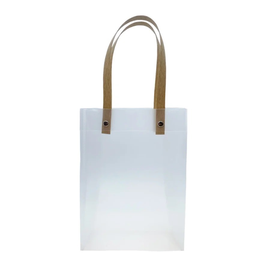 Sacola Transparente Fosca com Alça de Fibra - 20x13x7cm - 10 unidades - Rizzo