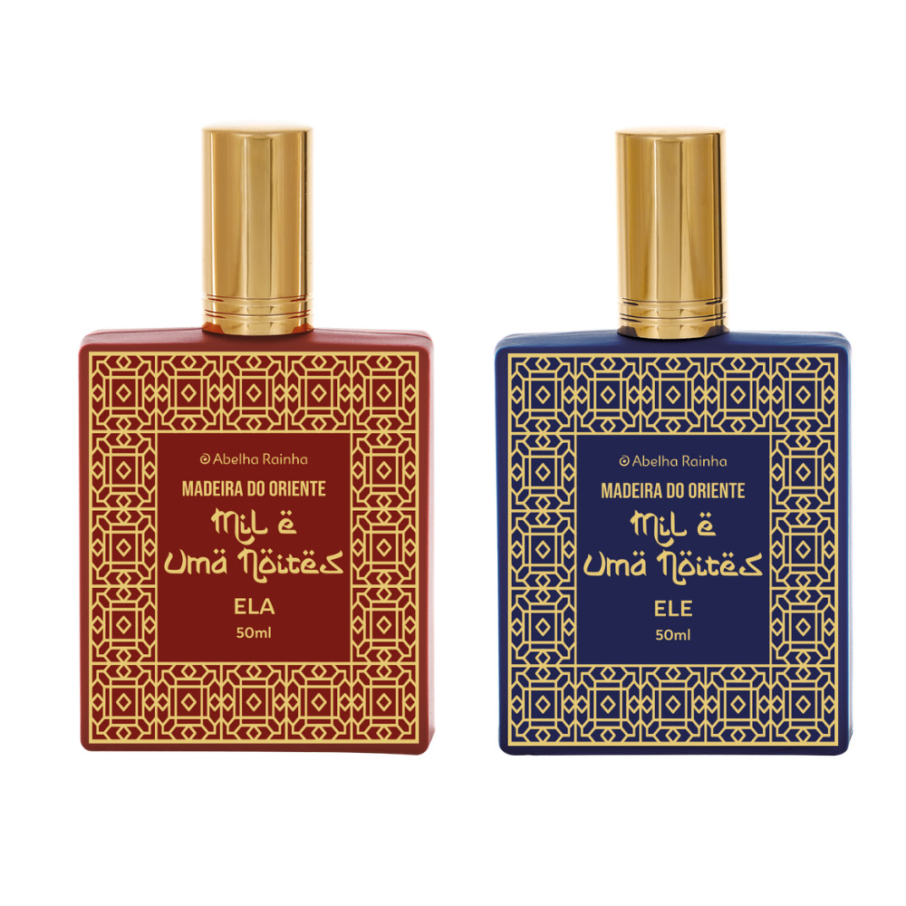 KIT Perfume Árabe Feminino e Masculino - Madeira do Oriente ELA e ELA - 50ml