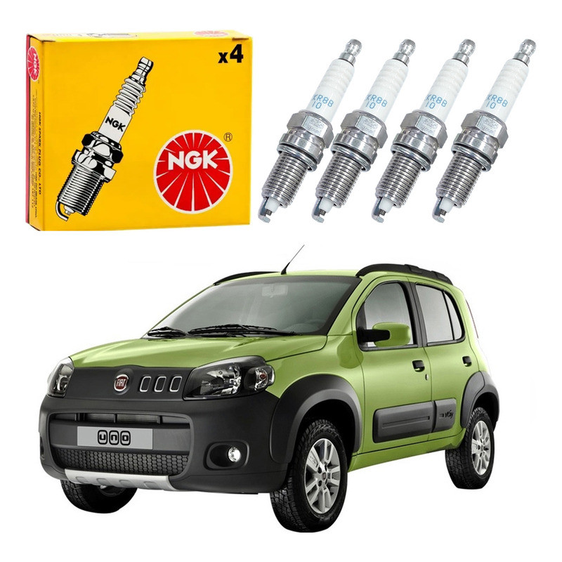 Jogo Velas Ignição Ngk Fiat Uno Way 1.4 2010 A 2016