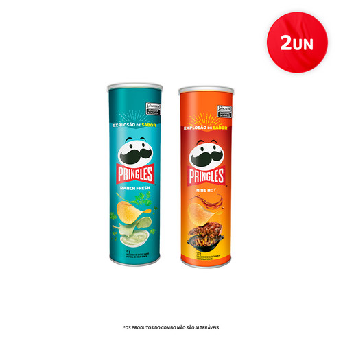 Combo Pringles Ribs Hot 141g + Pringles Ranch Fresh 141g em Oferta na Shopee