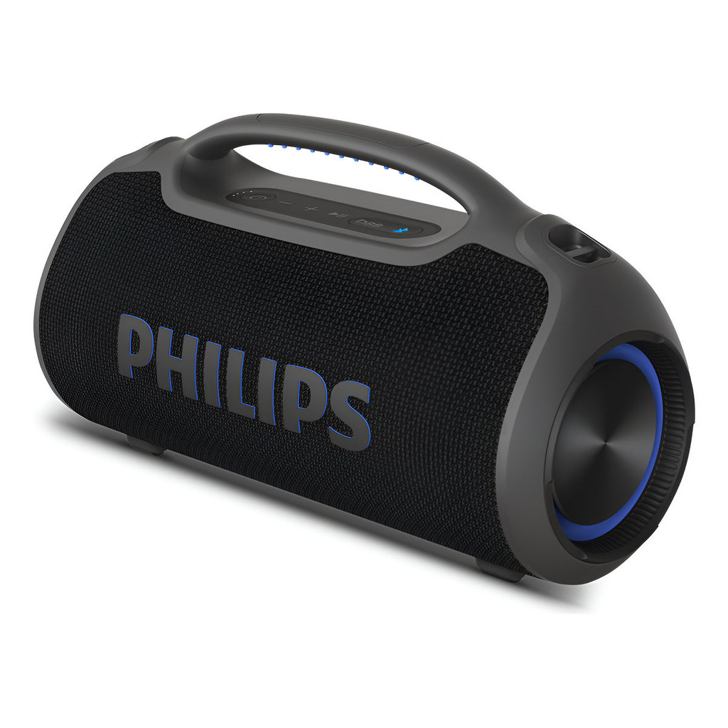 Caixa de Som Bluetooth Philips TAX400B 200W RMS Boombox Portátil com Bateria 15h IP66 Resistente à Água Power Bank Integ