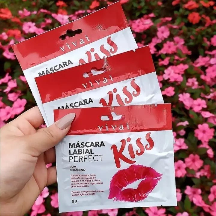 Máscara Labial Vivai Perfect Kiss 5035.1.1 |   Colágeno + Aloe Vera |   Pacote de 3 peças/6 peças
