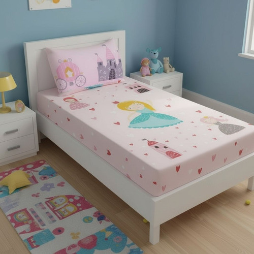 Jogo Lençol Solteiro 2 Peças Lençol Elástico Princesa