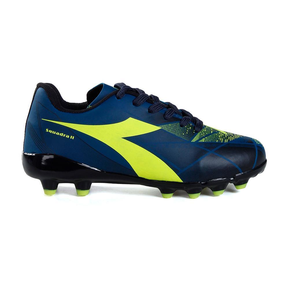 Chuteira Infantil Diadora Squadra II Campo Azul e Preto em Oferta na Shopee