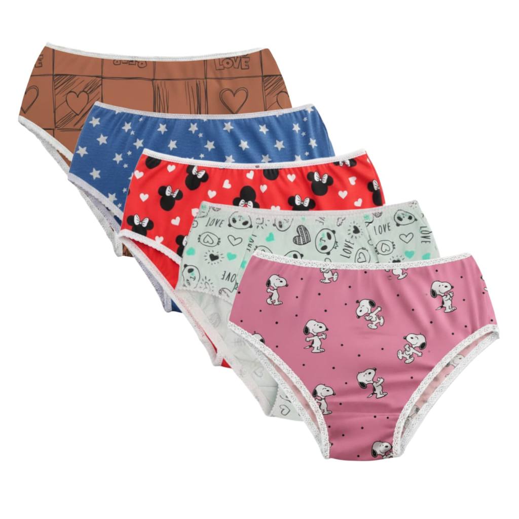 Kit Calcinha Estampada Infantil Criança Elástico Confortável