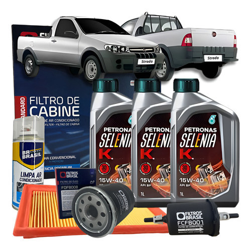 Kit Troca De Oleo Fiat Strada 1.4 Fire Selenia 15w40 em Oferta na Shopee