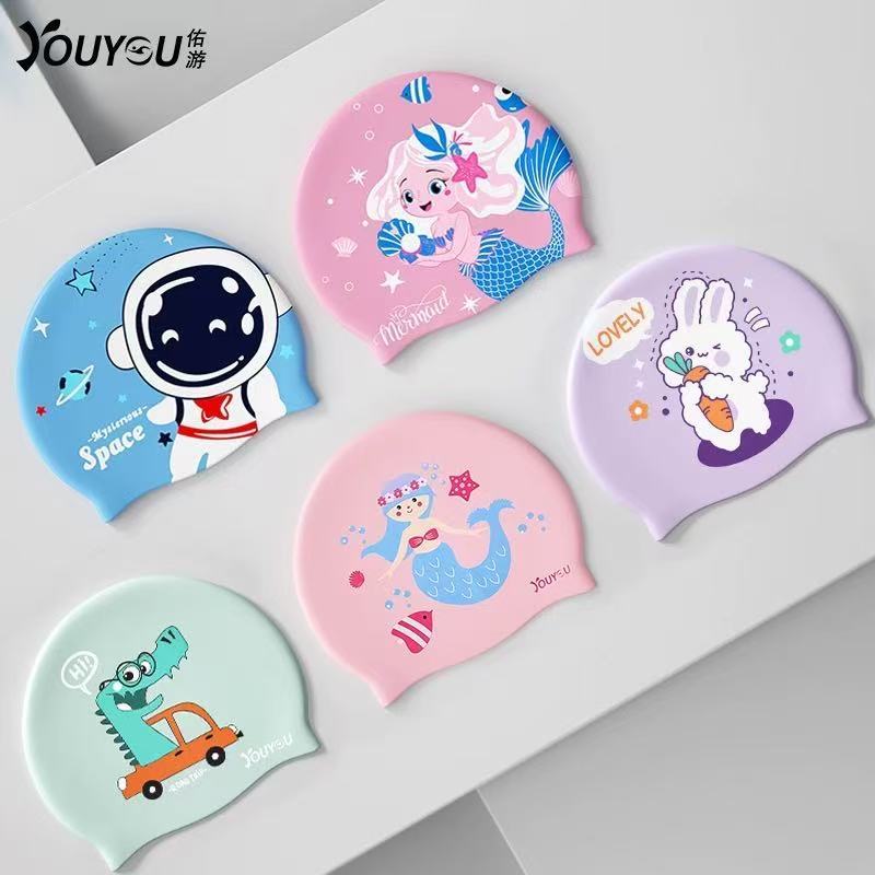 Touca de Natação Profissional Infantil Silicone Impermeável, Proteção UV e Ouvidos em Oferta na Shopee