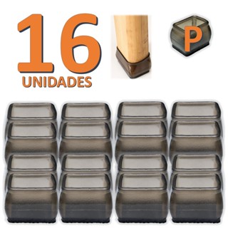 Kit 16 Peças Protetor De Silicone Para Pé Da Mesa E Cadeira PRETO RETANGULAR Tam: P MOD200082 em Oferta na Shopee