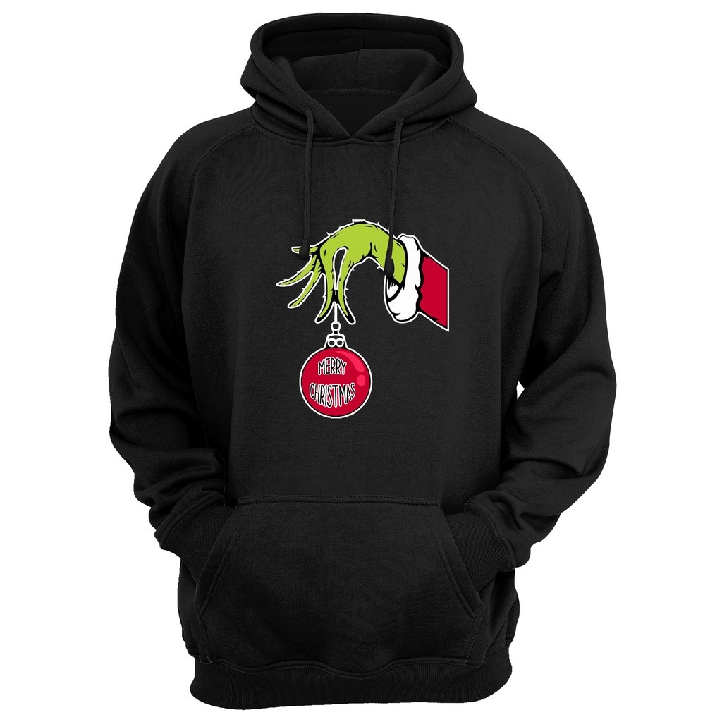 Moletom Canguru Grinch Feliz Natal Unissex com Capuz e Bolso Blusa de Frio Casaco Inverno Estampado