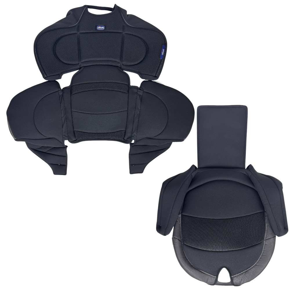 ESTOFADO PRETO COM CINZA COMPLETO PARA CADEIRA DE CARRO OASYS 2 3 CHICCO