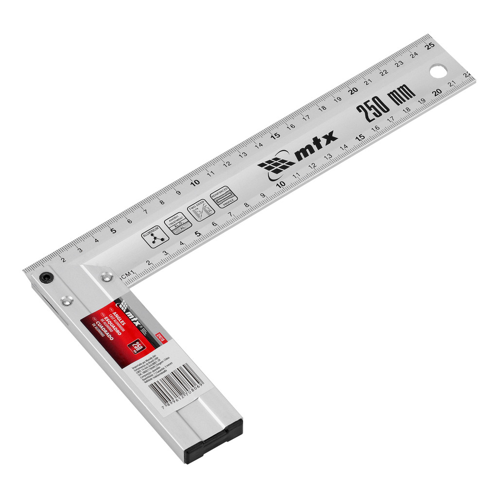 ESQUADRO, ALUMINIO FUNDIDO, 10POL., 250MM, 1PC // MTX em Oferta na Shopee