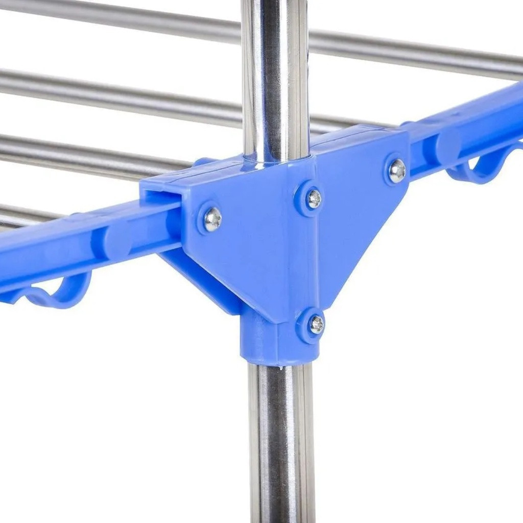 Varal De Chão Com Rodinhas Retrátil Articulado Dobrável 3 Andares Perfeito Para Lugares Pequenos