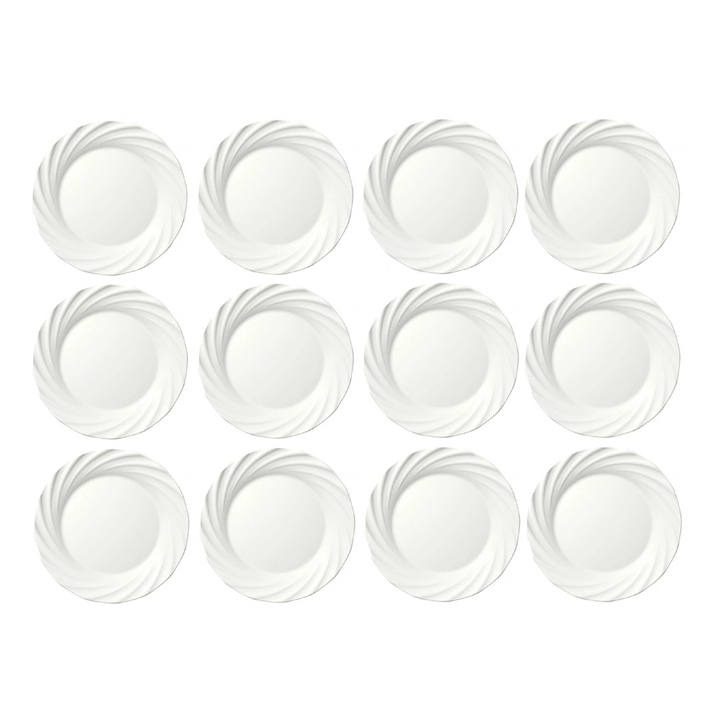 Jogo De 12 Pratos de Sobremesa Jasmim 19cm Nadir Opaline