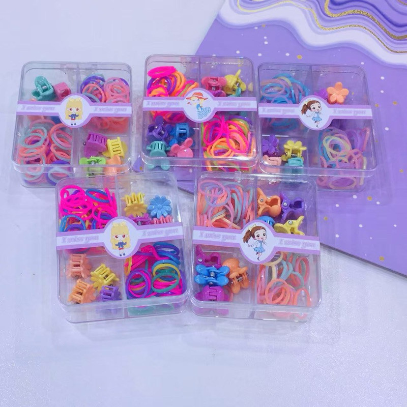 kit conjunto 108 pçs mini piranha e xuxinha de cabelo