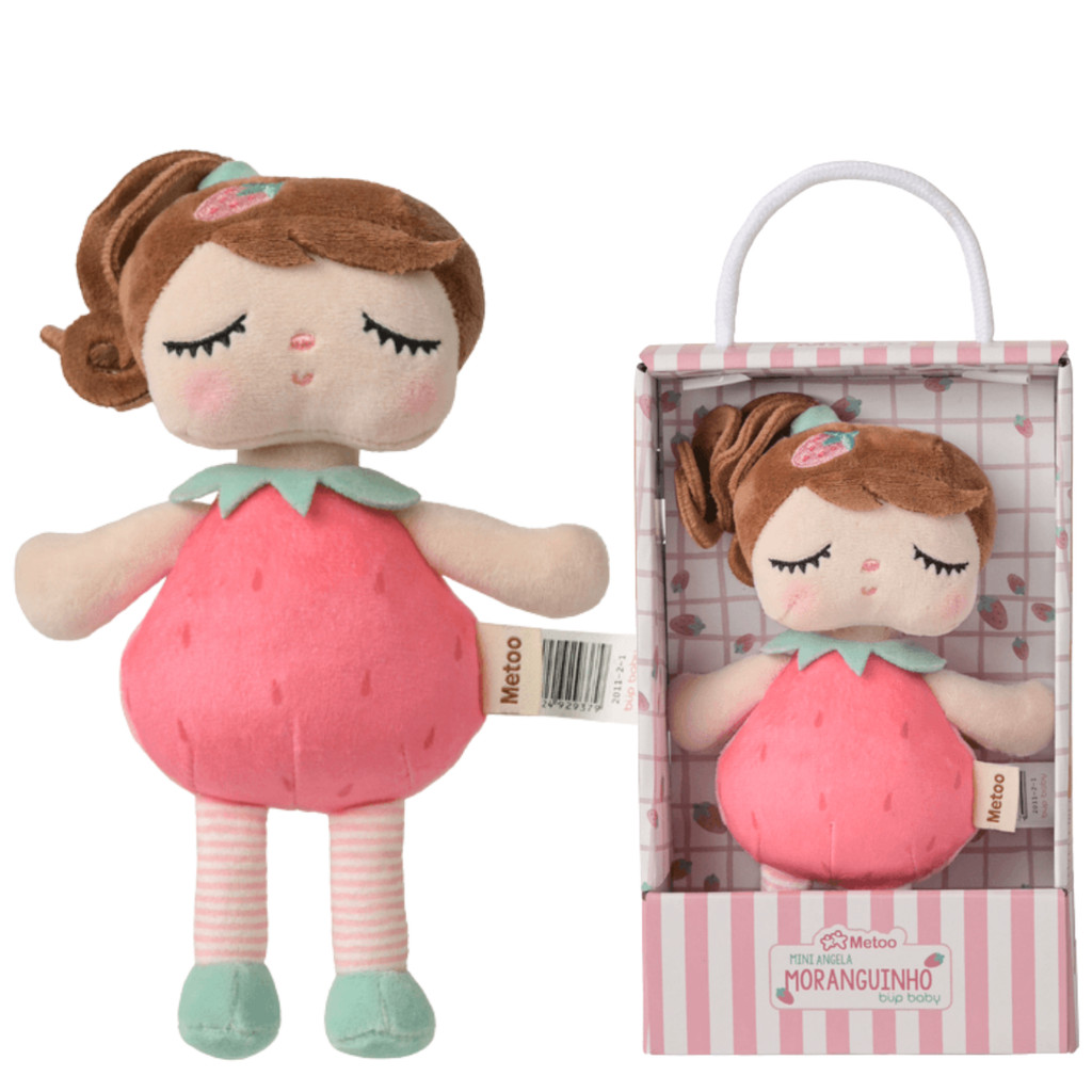 Boneca Metoo Angela Fruta 20cm Pelúcia na Caixa Colecionável