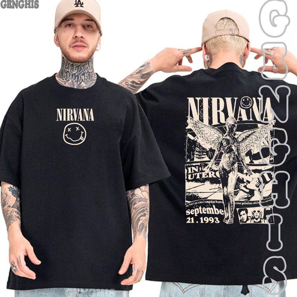 Camisa Nirvana In Utero Album Banda De Rock Camiseta Basica e Oversized Unissex