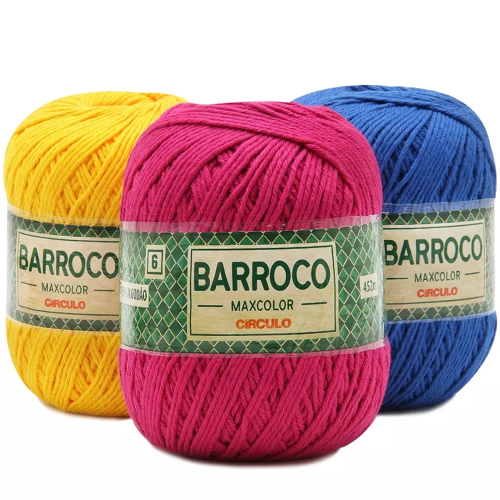 Barbante Barroco Maxcolor N° 6 - 400g em Oferta na Shopee
