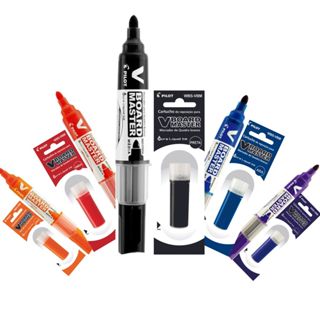 KIT MARCADOR DE QUADRO BRANCO+REFIL V-BOARD PILOT em Oferta na Shopee