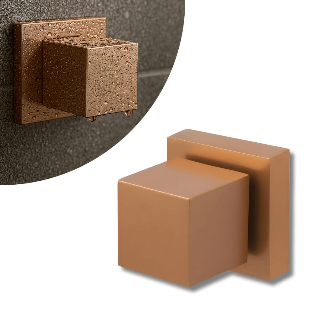 Acabamento Quadrado 100% Metal Rosê Gold Para Registro Chuveiro Pressão / Gaveta 1/2 e 3/4 Padrão Deca em Oferta na Shopee