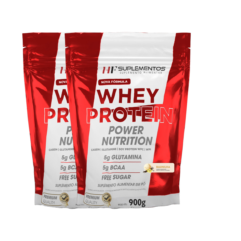 2X WHEY PROTEIN POWER NUTRITION REFIL 900G BAUNILHA HF SUPLE