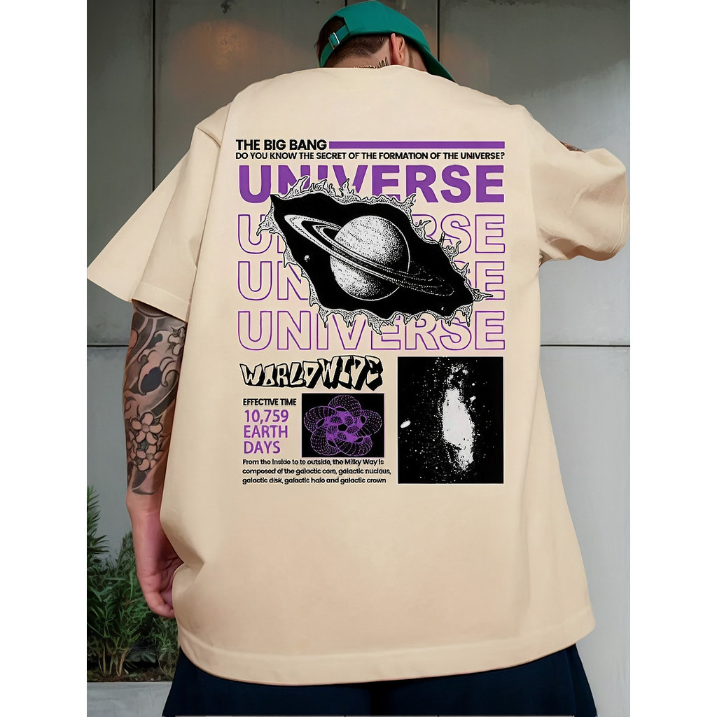 Camiseta Casual Big Bang Saturno Streetwear Masculino 289