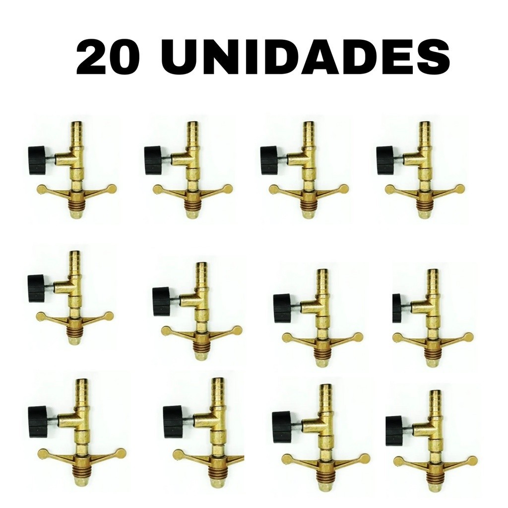 Registro Regulador De Gás Alta Pressão P13 Botijão 20PEÇAS
