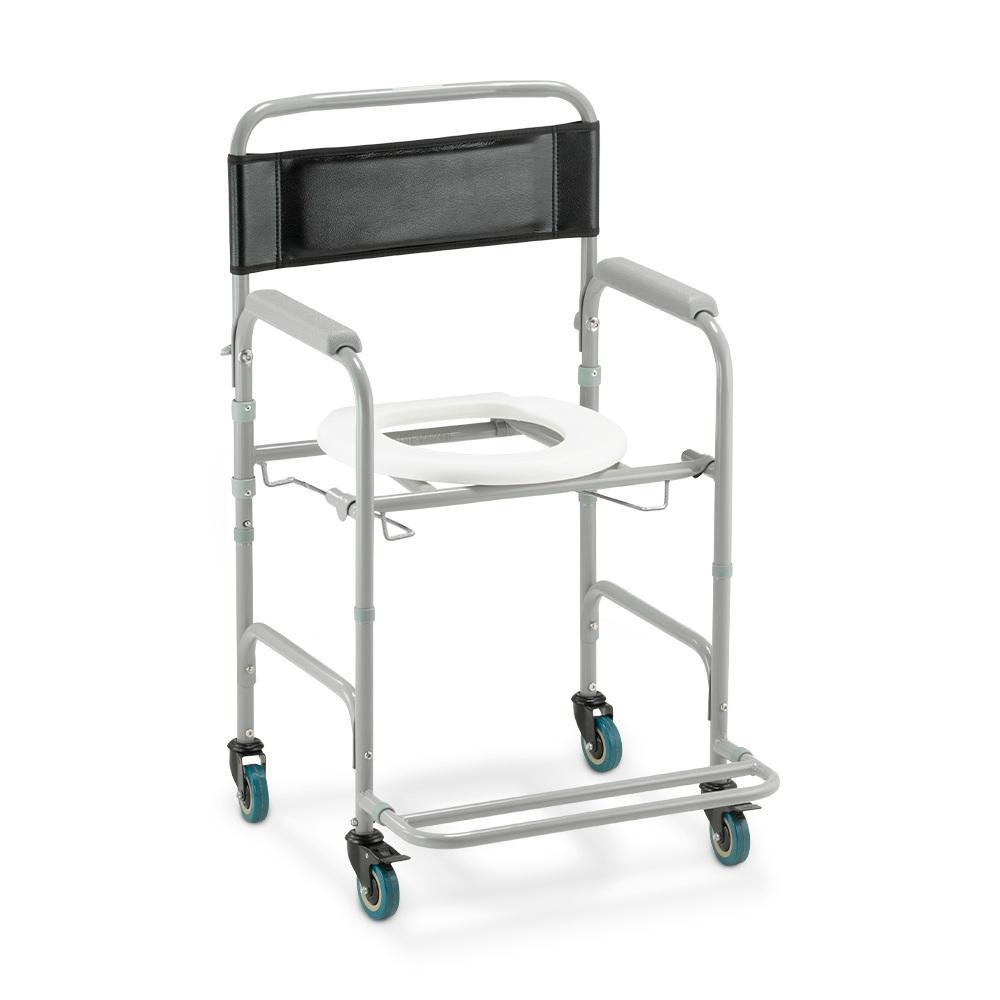 Cadeira de Banho Higiênica Dellamed Dobrável até 100 Kg Preto e Cinza D30 em Oferta na Shopee