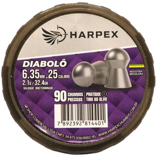 Chumbinho Harpex Diabolô Potência e Precisão 6.35mm (.25) - 90un em Oferta na Shopee
