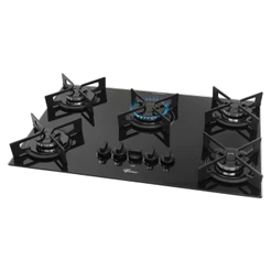 Cooktop a Gás Fischer 5 Bocas Fit Line Trempe Iron