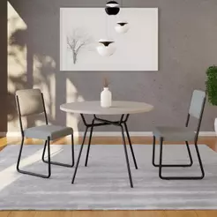 Mesa de Jantar Redonda Soho 90cm Est.Preta