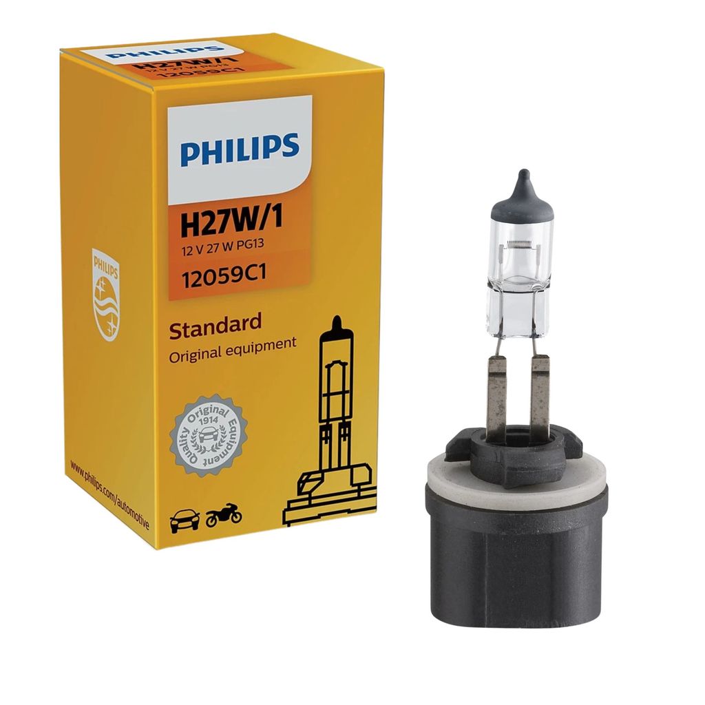 LAMPADA HALÓGENA AUTOMOTIVA FAROL NEBLINA H27W/1 12V PHILIPS STANDARD REPOSIÇÃO