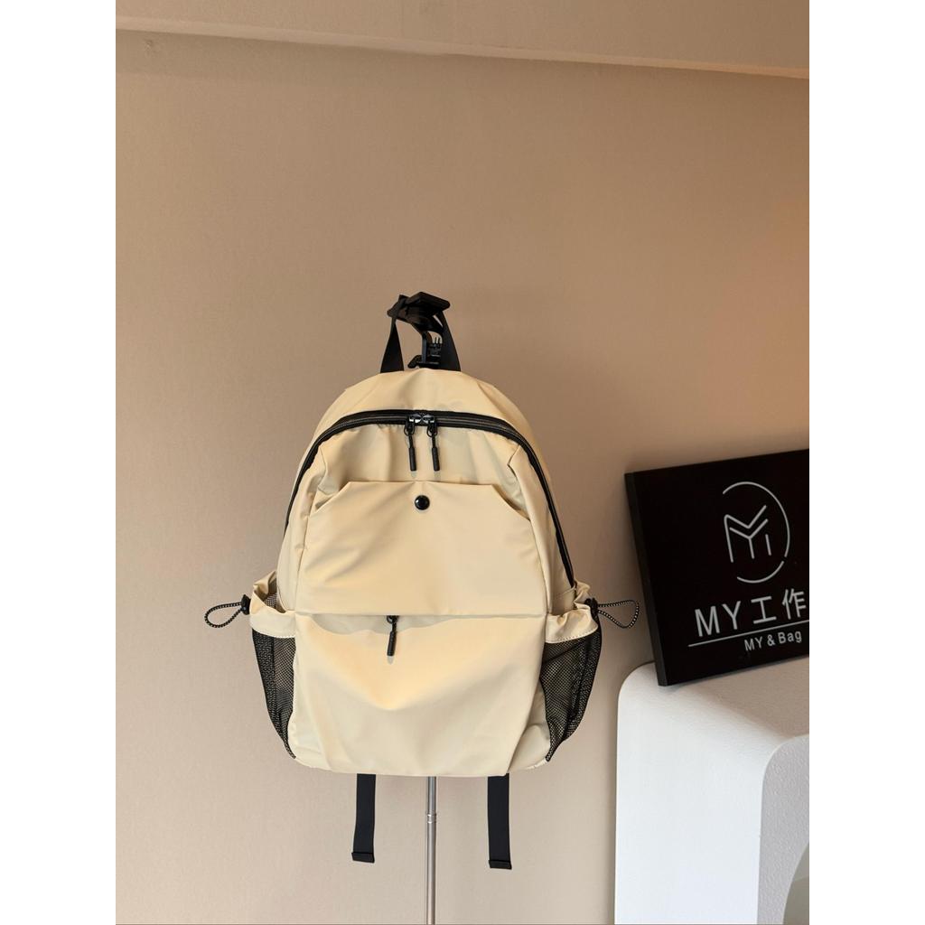 Meu novo estilo mochila de corrida grande capacidade leve à prova d'água mochila simples All-Match mochila com vários bo