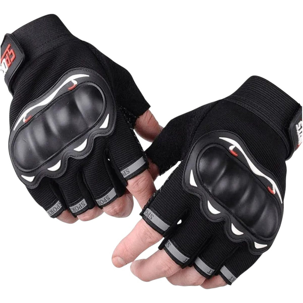 Luva Meio Dedo Ciclismo Motoqueiro Academia Esporte Crossfit - Preto - Tamanho Único em Oferta na Shopee