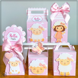 PEGUE E MONTE - Kit Festa Personalizado Ovelhinha rosa - Lembrancinhas - Caixinhas para festa em Oferta na Shopee