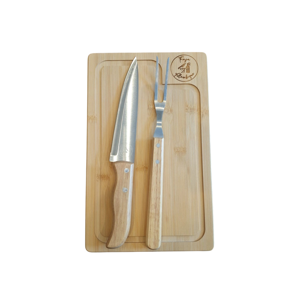 Conjunto Churrasco Bambo/Inox/Madeira Forja & Alambique