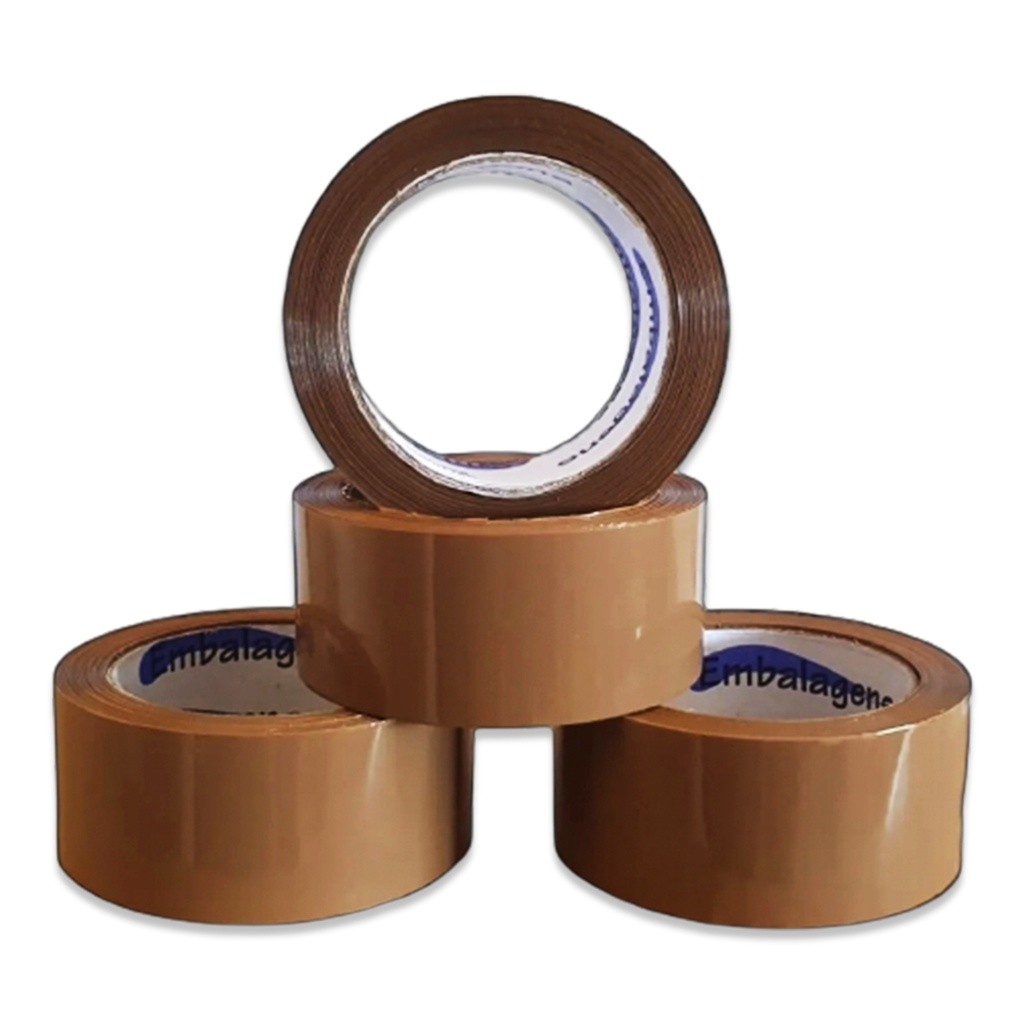 Kit com 10 Rolos Fita Adesiva Marrom 45x100m para Embalagem e Papelaria